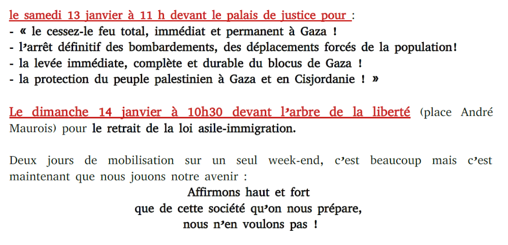 Communiqué de presse du groupe Fred Zeller : le 13 et le 14 janvier, on manifeste !